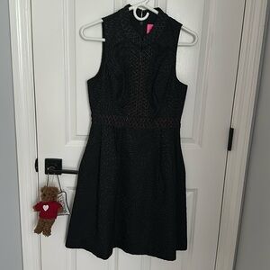 Lilly Pulitzer Black Formal Shift Dress Size 4 Fitted